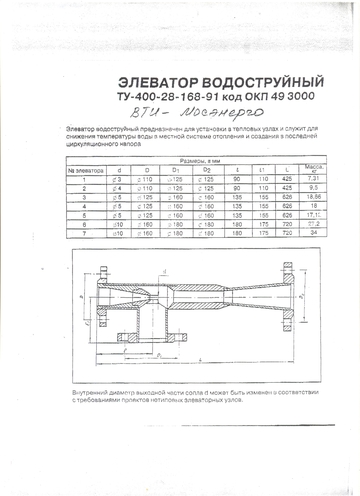 Элеватор водоструйный 40с10бк №3