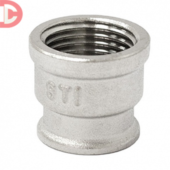 Муфта латунная переходная 1/2"х3/8" никелированная